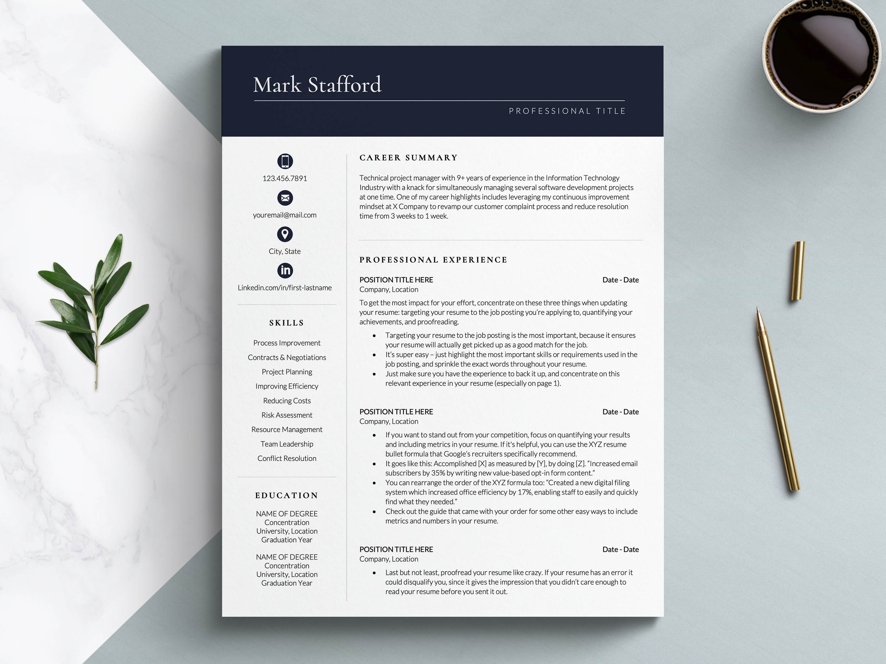 Account Executive Resume Template