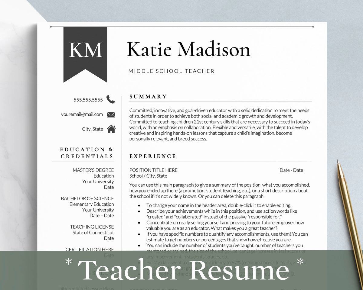 The Best Teacher Resume Templates