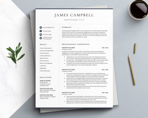 Executive Director Resume Template for Word, Google Docs & Mac Pages