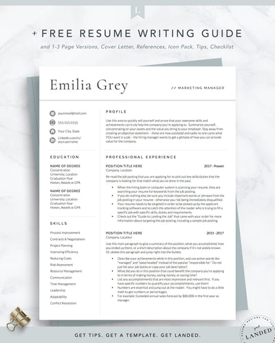 Get Landed: Professional Resume Template Designs & Resume Writing Tips